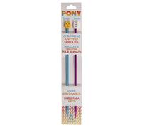 Pony Children's Knitting Pins: Single-Ended: Anodised Aluminium: 18cm x 4.00mm: Blue/Magenta, Multi-Colour, 4mm