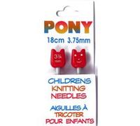 Pony Single Ended - Knitting Needles for Children, Multicolour, Aluminum, 18 cm x 3.75 mm