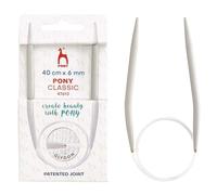 Pony Classic Circular Knitting Needles, Aluminium, 40cm x 6.00mm - 1 Piece