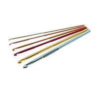 CL CHK ALU SET - Crochet Hook Set: Coloured Anodised Aluminium: 15cm: 2.50 - 6.00mm - Pony Groves & Thames Green One Size