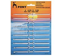 Pony Crochet Hook Set, Aluminum, White, 4mm-5.5mm