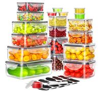 Pony crossing the river 40 PCS Food Storage Containers with Lids Airtight, Plastic Storage Meal Prep Container-Stackable 100% Leakproof & Microwave Safe Organization and Storage Sets, Lunch Containers