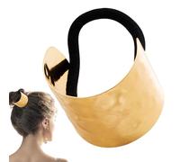 Pony Cuff - Metal Ponytail Hair Tie, Elastic Hair's Holder Wrap, Exquisite Polished Finish | Elegant Hairs Rope Accessory For Wife Mother Daily Styling Formal Events Decorations