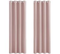 PONY DANCE Baby Pink Curtains for Girls Bedroom - Eyelet Top Window Treatment Home Decoration Romantic Style Noise Reducing Blackout Drapes, 46-Inch x 72-Inch Wide by Drop, 2 PCs