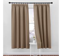 PONY DANCE Bedroom Blackout Curtains - Pencil Pleat Room Darkening Window Curtains for Bedroom/Living Room Thermal Insulated Window Treatment for Energy Saving, 2 Pieces, W46 X L72, Cappuccino
