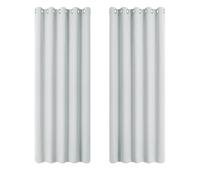 PONY DANCE Bedroom Curtain Panels - Silver Rings Top Window Thermal Curtain & Drapes for Energy Saving Kids Nursery Draperies with Eyelets, 2 Panels, 66 Inch Width x 72 Inch Length, Greyish White