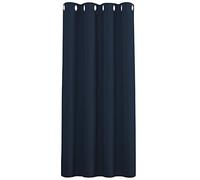 PONY DANCE Blackout Curtain for Boys' Bedroom - Eyelet Top Thermal Curtain for Energy Saving Living Room Window Decorative, Width 52-inch by Drop 54-inch,1 Panel, Navy Blue