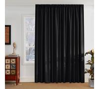 PONY DANCE Blackout Curtain with Pencil Pleat, 1 Panel W300 x L245 cm(W118 x L96 inch), Black