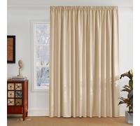 PONY DANCE Blackout Curtain with Pencil Pleat, 1 Panel W300xL245cm (W118xL96inch), Biscotti Beige