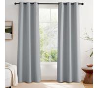 PONY DANCE Blackout Curtains Bedroom - Thermal Insulated Energy Saving Curtains for Living Room Window Blinds for Home Decoration and Privacy Protection, Set of 2, 42 x 84 Inch, Silver Grey