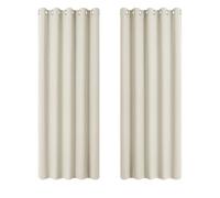 PONY DANCE Blackout Curtains for Bedroom Handmade Eyelet Curtains Thermal Insulated Blackout Room for Living Room 168 x 137 cm Light Beige 2 Panels