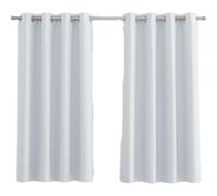 PONY DANCE Blackout Curtains with Eyelet, 2 Panels W140 x L175 cm(W55 x L69 inch), Greyish White