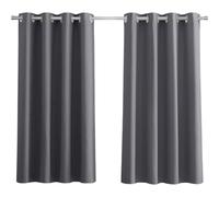 PONY DANCE Blackout Curtains with Eyelet, 2 Panels W140 x L220 cm(W55 x L87 inch), Grey