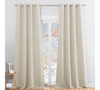 PONY DANCE Blackout Curtains with Eyelet, 2 Panels W140 x L245cm(W55 x L96inch), Light Beige