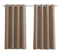 PONY DANCE Blackout Curtains with Eyelet, 2 Panels W140 x L260 cm(W55 x L102 inch), Cappuccino