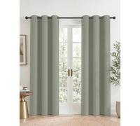 PONY DANCE Blackout Green Curtains Eyelet - Thermal Insulated Super Soft Curtains & Drapes Noise Reducing Window Treatment Drapes for Bedroom, 42 x 84 Inches, Sage Green, 2 Panels