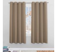 PONY DANCE Blackout Window Curtains - Eyelet Light Blocking Thermal Curtains & Drapes for Bedroom/Living Room Decorative Noise Reduce Drapery for House, 2 Pieces, W 46 Inch x D 72 Inch, Mocha