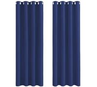 PONY DANCE Blue Boy's Bedroom Curtains - Long Eyelet Top Blackout Light Blocking Curtains for Living Room Room Darkening & Noise Reduce Drapes for Nursery, 2 Pieces, W 46 Inch by D 72 Inch