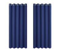 PONY DANCE Blue Curtains with Eyelet - Short Blackout Thermal Bedroom Curtains & Drapes for Room Darken & Sunlight Blocking & Noise Reducing Panels for Boys' Room, 2 Pieces, W 66" x L 54"