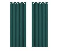 PONY DANCE Dark Green Blackout Curtains for Bedroom - Thermal Christmas Curtains with Eyelet for Window Treatment Living Room/Kitchen, 2 Panels, W66 X L54, Dark Green