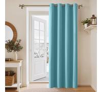 PONY DANCE Decorative Window Curtain - Eyelet Energy Saving Thermal Insulated Blackout Window Curtain for Bedroom, Single Panel, W 52" x L 84", Light Blue