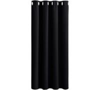 PONY DANCE Eyelet Blackout Curtains, W 52 x L 54 inches, 1 Panel, Black