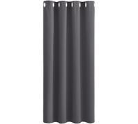 PONY DANCE Eyelet Blackout Curtains, W 52 x L 90 inches, 1 Panel, Grey
