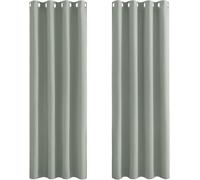 PONY DANCE Eyelet Blackout Curtains, W 66 x L 72 inches, 2 Panels, Sage Green