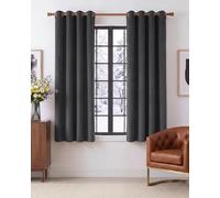 PONY DANCE Eyelet Blackout Velvet Curtains, 46x54 Inch, Grey, 2 Panels | Thermal Insulated Curtains for Bedroom Living Room, Room Darkening Noise Reducing Privacy Drapes, Luxury Decor, 54 Inch Drop