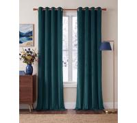 PONY DANCE Eyelet Blackout Velvet Curtains, 46x90, Peacock Blue, 2 Panels | Thermal Insulated Curtains for Living Room Bedroom, Room Darkening Noise Reducing Privacy Drapes, Luxury Decor, 90 Inch Drop