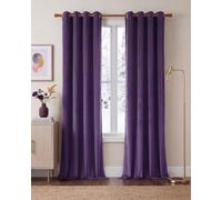 PONY DANCE Eyelet Blackout Velvet Curtains, 52x90 Inch, Violet, 2 Panels | Thermal Insulated Curtains for Living Room Bedroom, Room Darkening Noise Reducing Privacy Drapes, Luxury Decor, 90 Inch Drop