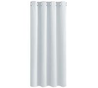 PONY DANCE Eyelet Curtain Single Panel - Thermal Insulated Window Room Darkening Privacy Curtain Energy Saving for Bedroom/Living Room, 1 Piece, 52 x 63 Inch, Greyish White
