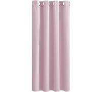 PONY DANCE Eyelet Thermal Curtains, W 52 x L 54 inches, 1 Panel, Light Pink