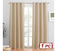 PONY DANCE Eyelet Thermal Curtains, W 52 x L 84 inches, 1 Panel, Biscotti Beige