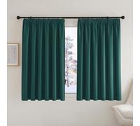 PONY DANCE Green Blackout Curtains 90x54 - Pencil Pleat for Bedroom, Extra Wide for Track Rail, Thermal Insulated, 2 Panels, W 90 inch by L 54 inch, Dark Green