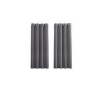 PONY DANCE Grey Blackout Curtains for Bedroom Eyelet Thermal Insulated Curtain Super Soft Solid Lining Fabric Window Treatment Blackout Panel for