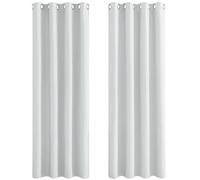 PONY DANCE Greyish White Thermal Insulated Curtains - Eyelet Energy Saving & Privacy Proteciton Window Drapes for Nursery Kids Bedroom and Living Room, 1 Pair, Width 46 by Depth 72 Inch