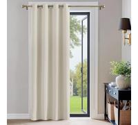 PONY DANCE Light Beige Eyelet Door Curtain - Bedroom Window Curtain Drapes for Room Darkening Solid Drape & Energy Saving, 1 Panel, Wide 42 Inch by Drop 72 Inch