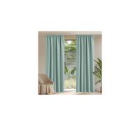 PONY DANCE Living Room Curtains with Ruffle Tape 2 Pieces Blackout Thermal Cold Protection Green Opaque H 228 x W 228 cm Summer Green - This prod