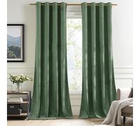 PONY DANCE Matcha Green Blackout Velvet Curtains - 1 Pair of Thermal Blackout Curtains for Living Room/Bedroom, Soundproof & Room Darkening Luxury Super Soft Velvet Panels 52x96 Inches, 2 Panels