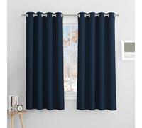 PONY DANCE Navy Blackout Curtains for Bedroom - Thermal Insulated & Noise Reducing Window Treatment Curtains & Drapes for Living Room/Kids Room, 2 Pieces, W 46 Inch by D 60 Inch