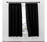 PONY DANCE Pencil Pleat Blackout Curtains, W 46 x L 72 inches, 2 Panels, Black