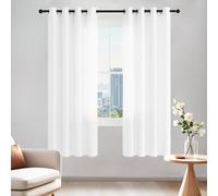 PONY DANCE Privacy Protect Voile Curtains Eyelet Top, Set of 2, W 52 x L 90 inches, 2 Panels, White
