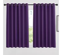 PONY DANCE Purple Blackout Thermal Insulated Eyelet Curtains for Bedroom, Room Darkening & Privacy Protection Extra Wide Curtains & Drapes for Bedroom, W90 X L54, 2 Panels