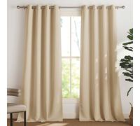PONY DANCE Room Darkening Curtains - Premium Thermal Blackout Curtains for Bay Window/Windows Draperies Black Light Out & Energy Saving, 1 Pair, Wide 55 in by Drop 96-inch, Biscotti Beige