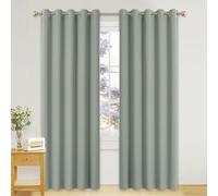 PONY DANCE Sage Green Curtains for Living Room 2 Pieces 90 Inch Drop - Blackout Curtains Eyelet Large Door Thermal Insulated Panels for Bedroom Office Sliding Glass Door, 66 x 90 Inches