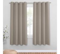 PONY DANCE Thermal Bedroom Curtains with Eyelet - Sands Energy Saving Privacy Curtains, Soundproof Drapes Living Room/Office/Bedroom/Meeting Room, 2 Panels, 46x72 Inch, Sand