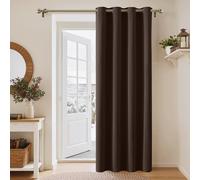 PONY DANCE Thermal Blackout Curtain - 52 x 84 inch Eyelet Blackout Curtain for Patio Room Darkening & Energy Saving Window Drape for Living Room, 1 Panel, Brown