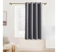 PONY DANCE Thermal Blackout Curtain for Window, Grey, W52 x L54 Inch | Soft Eyelet Single Curtain & Drape for Privacy & Noise Reduction in Living Room, Bedroom & Kitchen, 54 Inch Drop, 1 Panel