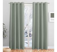 PONY DANCE Thermal Blackout Curtains with Eyelet - Super Soft Extra Long Curtains for Living Room Privacy Protection Window Treatment Drapes for Bedroom Nursery, Sage Green, 2 Panels, 52 x 90 Inch